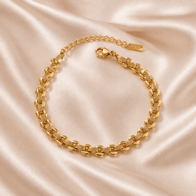 Tehreer Jewels Gold Tone Bracelet | Stainless Steel Chain Bracelet For Women Tehreer Jewels