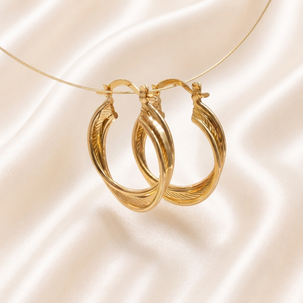 Elegant Twisted Double Hoop Earrings for Women