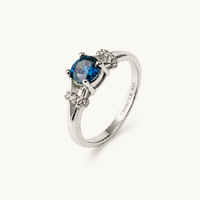 Tehreer Jewels Royal Blue Round-Cut 925 Sterling Silver Ring