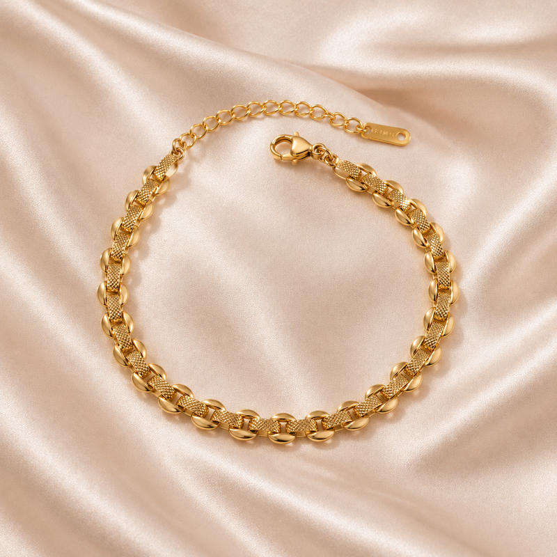 Gold-Tone Stainless Steel Chain Bracelet
