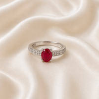 Adjustable Ring With Rose Stone