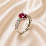 Tehreer Jewels Ruby Charm Silver Tone Ring