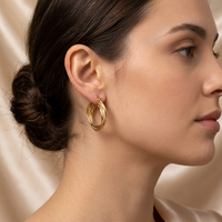 Elegant Twisted Double Hoop Earrings for Women