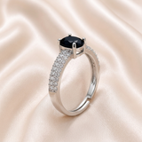 Tehreer Jewels Noir Elegance Silver Tone Ring