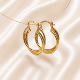 Elegant Twisted Double Hoop Earrings for Women